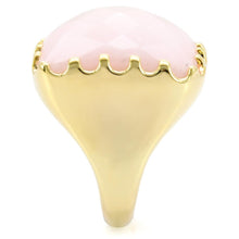 Load image into Gallery viewer, 1W041 - Gold Brass Ring with Synthetic Jade in Rose
