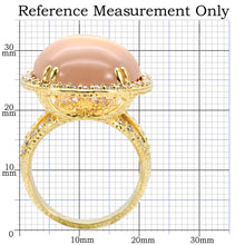 Load image into Gallery viewer, 1W056 - Gold Brass Ring with Synthetic Synthetic Glass in Champagne