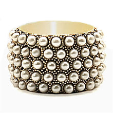 Load image into Gallery viewer, 1W057 - Gold Brass Ring with Synthetic Pearl in Citrine Yellow