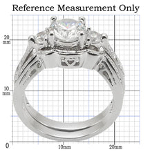 Load image into Gallery viewer, 1W002 - Rhodium Brass Ring with AAA Grade CZ  in Clear