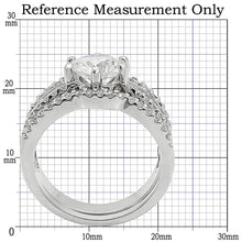 Load image into Gallery viewer, 1W003 - Rhodium Brass Ring with AAA Grade CZ  in Clear