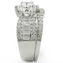 Load image into Gallery viewer, 1W003 - Rhodium Brass Ring with AAA Grade CZ  in Clear