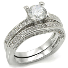 Load image into Gallery viewer, 1W004 - Rhodium Brass Ring with AAA Grade CZ  in Clear