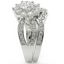 Load image into Gallery viewer, 1W008 - Rhodium Brass Ring with AAA Grade CZ  in Clear