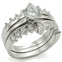 Load image into Gallery viewer, 1W010 - Rhodium Brass Ring with AAA Grade CZ  in Clear