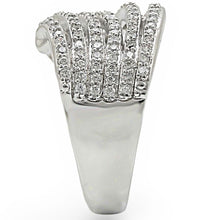 Load image into Gallery viewer, 1W018 - Rhodium Brass Ring with AAA Grade CZ  in Clear