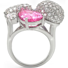Load image into Gallery viewer, 1W021 - Rhodium Brass Ring with AAA Grade CZ  in Multi Color