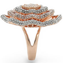 Load image into Gallery viewer, 1W023 - Rose Gold + Rhodium Brass Ring with Top Grade Crystal  in Clear