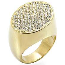 Load image into Gallery viewer, 1W034 - Gold Brass Ring with Top Grade Crystal  in Clear