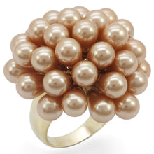 Load image into Gallery viewer, 1W050 - Gold Brass Ring with Synthetic Pearl in Champagne