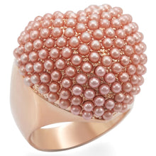 Load image into Gallery viewer, 1W059 - Rose Gold Brass Ring with Synthetic Pearl in Rose