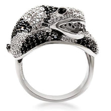 Load image into Gallery viewer, 1W081 - Rhodium + Ruthenium Brass Ring with AAA Grade CZ  in Black Diamond