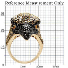 Load image into Gallery viewer, 1W084 - Gold+Ruthenium Brass Ring with AAA Grade CZ  in Multi Color