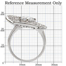 Load image into Gallery viewer, 1W088 - Rhodium Brass Ring with AAA Grade CZ  in Clear