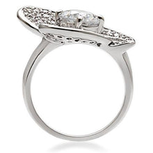 Load image into Gallery viewer, 1W088 - Rhodium Brass Ring with AAA Grade CZ  in Clear
