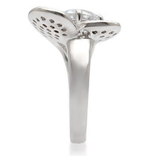 Load image into Gallery viewer, 1W088 - Rhodium Brass Ring with AAA Grade CZ  in Clear