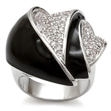 Load image into Gallery viewer, 1W105 - Rhodium Brass Ring with AAA Grade CZ  in Clear