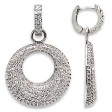 Load image into Gallery viewer, 1W119 - Rhodium Brass Earrings with AAA Grade CZ  in Clear