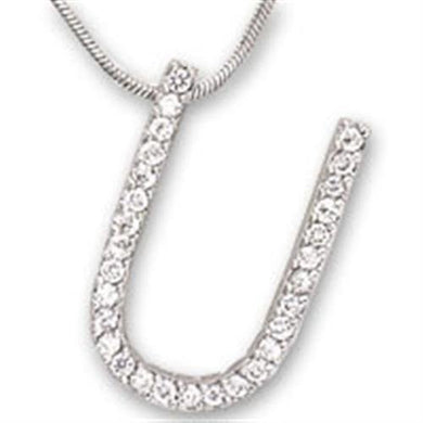 21619 - Rhodium Brass Pendant with AAA Grade CZ  in Clear