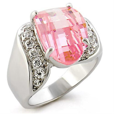 30813 - High-Polished 925 Sterling Silver Ring with AAA Grade CZ  in Rose