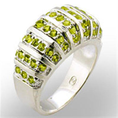 31814 - High-Polished 925 Sterling Silver Ring with Synthetic Spinel in Peridot