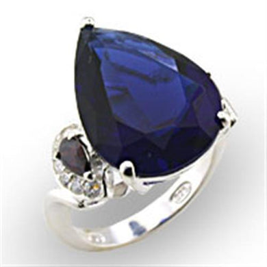 32923 - High-Polished 925 Sterling Silver Ring with Synthetic Spinel in Montana