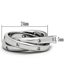 Load image into Gallery viewer, 3W101 Rhodium Brass Ring with AAA Grade CZ in Clear