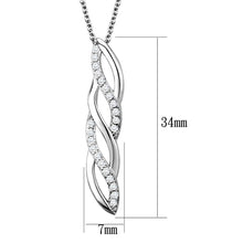 Load image into Gallery viewer, 3W1020 - Rhodium Brass Chain Pendant with AAA Grade CZ  in Clear