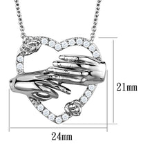 Load image into Gallery viewer, 3W1034 - Rhodium Brass Chain Pendant with AAA Grade CZ  in Clear