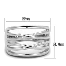 Load image into Gallery viewer, 3W1066 - Rhodium Brass Ring with AAA Grade CZ  in Clear