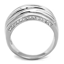 Load image into Gallery viewer, 3W1066 - Rhodium Brass Ring with AAA Grade CZ  in Clear