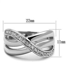 Load image into Gallery viewer, 3W1071 - Rhodium Brass Ring with AAA Grade CZ  in Clear