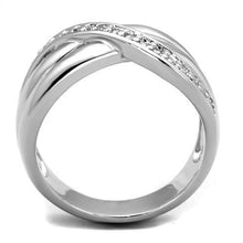 Load image into Gallery viewer, 3W1071 - Rhodium Brass Ring with AAA Grade CZ  in Clear