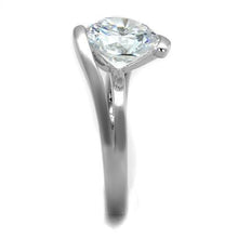 Load image into Gallery viewer, 3W1072 - Rhodium Brass Ring with AAA Grade CZ  in Clear