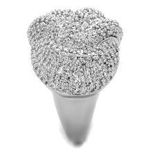 Load image into Gallery viewer, 3W1078 - Rhodium Brass Ring with AAA Grade CZ  in Clear