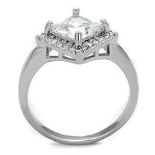 Load image into Gallery viewer, 3W1083 - Rhodium Brass Ring with AAA Grade CZ  in Clear