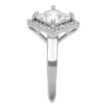 Load image into Gallery viewer, 3W1083 - Rhodium Brass Ring with AAA Grade CZ  in Clear