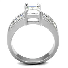 Load image into Gallery viewer, 3W1086 - Rhodium Brass Ring with AAA Grade CZ  in Clear