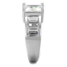 Load image into Gallery viewer, 3W1086 - Rhodium Brass Ring with AAA Grade CZ  in Clear