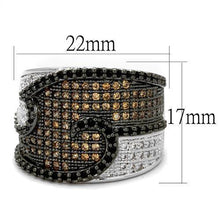 Load image into Gallery viewer, 3W1091 - Rhodium + Ruthenium Brass Ring with AAA Grade CZ  in Multi Color