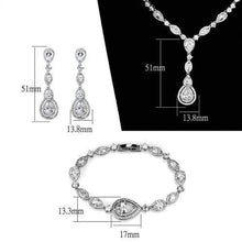 Load image into Gallery viewer, 3W1093 - Rhodium Brass Jewelry Sets with AAA Grade CZ  in Clear
