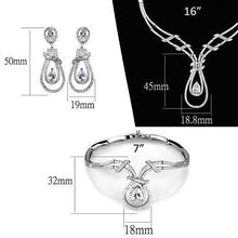 Load image into Gallery viewer, 3W1095 - Rhodium Brass Jewelry Sets with AAA Grade CZ  in Clear