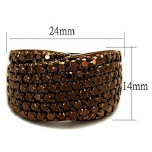 Load image into Gallery viewer, 3W1097 - IP Coffee light Brass Ring with AAA Grade CZ  in Light Coffee