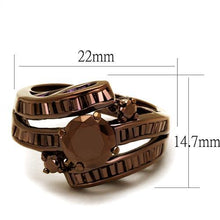 Load image into Gallery viewer, 3W1106 - IP Coffee light Brass Ring with AAA Grade CZ  in Light Coffee