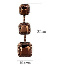 Load image into Gallery viewer, 3W1108 - IP Coffee light Brass Earrings with AAA Grade CZ  in Light Coffee