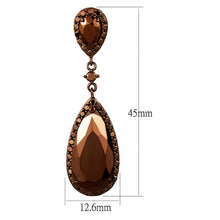 Load image into Gallery viewer, 3W1110 - IP Coffee light Brass Earrings with AAA Grade CZ  in Light Coffee