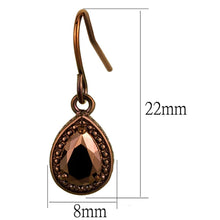 Load image into Gallery viewer, 3W1114 - IP Coffee light Brass Earrings with AAA Grade CZ  in Light Coffee