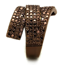 Load image into Gallery viewer, 3W1125 - IP Coffee light Brass Ring with AAA Grade CZ  in Light Coffee