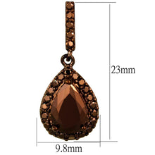 Load image into Gallery viewer, 3W1136 - IP Coffee light Brass Earrings with AAA Grade CZ  in Light Coffee