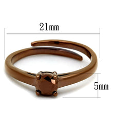 Load image into Gallery viewer, 3W1147 - IP Coffee light Brass Ring with AAA Grade CZ  in Light Coffee